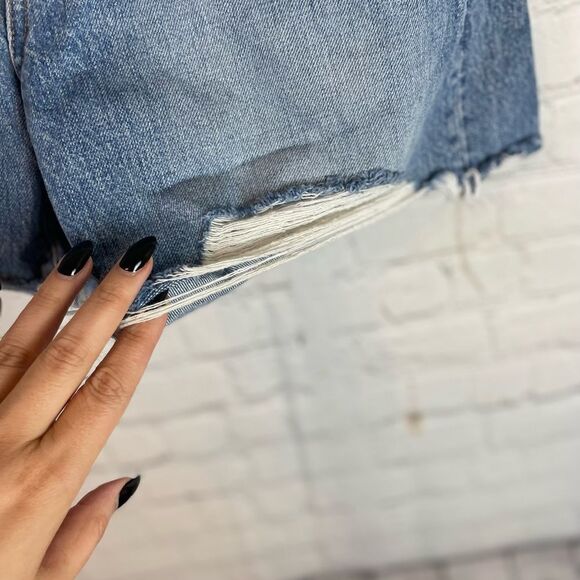 Madewell Relaxed Mid-Length Denim Shorts Size 26 - Picture 2 of 7